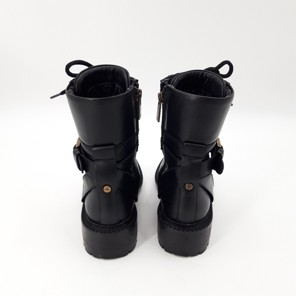 AQUATALIA | Octavia Weatherproof Calfskin Buckle Combat Boot in Black - Picture 5 of 11